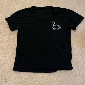 Black T-shirt with little dinosaur